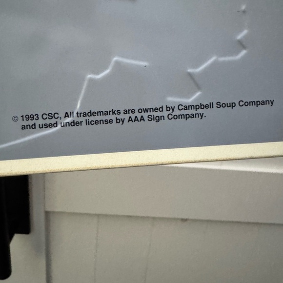 1993 Campbell’s Soup Metal Sign – Soup ’N Crackers Vintage Advertising Art - Picture 2 of 7
